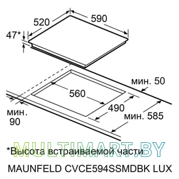 Электрическая варочная панель MAUNFELD CVCE594SSMDBK Lux картинка 6